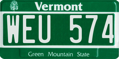 VT license plate WEU574