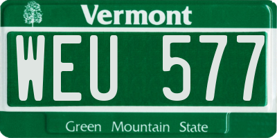 VT license plate WEU577