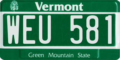 VT license plate WEU581