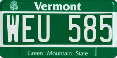 VT license plate WEU585