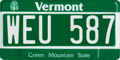 VT license plate WEU587