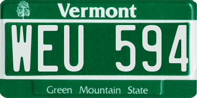 VT license plate WEU594