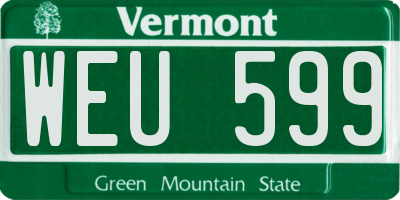 VT license plate WEU599