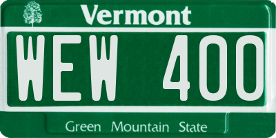 VT license plate WEW400