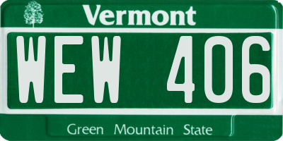 VT license plate WEW406