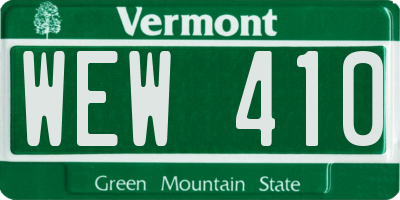 VT license plate WEW410