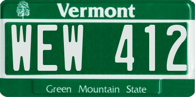 VT license plate WEW412