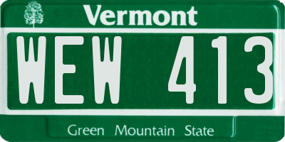VT license plate WEW413