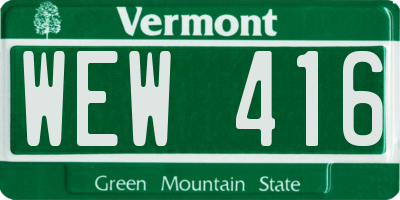 VT license plate WEW416