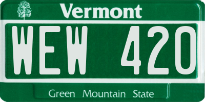 VT license plate WEW420