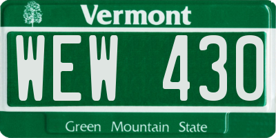 VT license plate WEW430