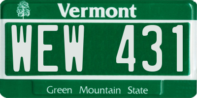 VT license plate WEW431