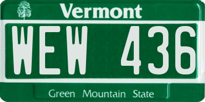 VT license plate WEW436