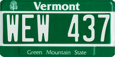 VT license plate WEW437