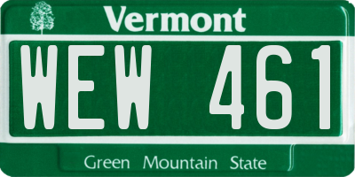 VT license plate WEW461