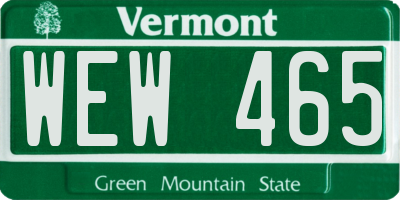 VT license plate WEW465