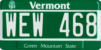 VT license plate WEW468