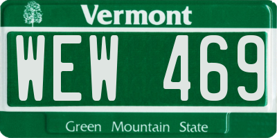 VT license plate WEW469