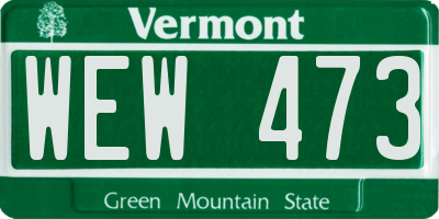 VT license plate WEW473