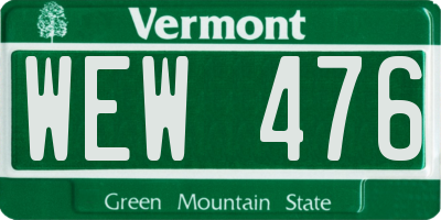 VT license plate WEW476