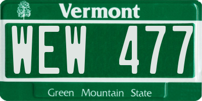 VT license plate WEW477