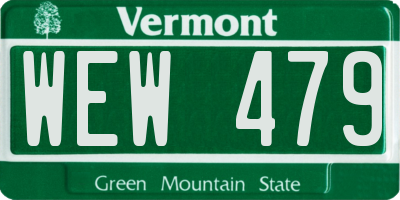 VT license plate WEW479
