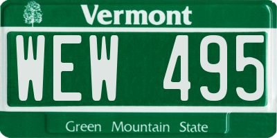 VT license plate WEW495