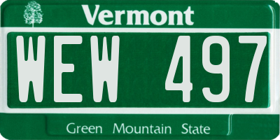 VT license plate WEW497