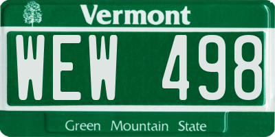 VT license plate WEW498