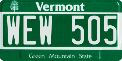 VT license plate WEW505