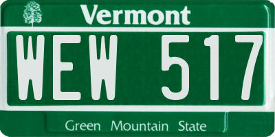 VT license plate WEW517