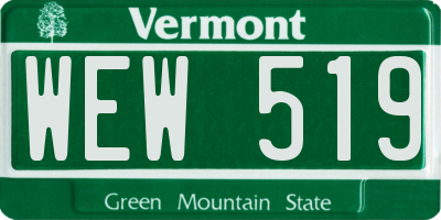 VT license plate WEW519