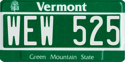 VT license plate WEW525