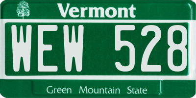 VT license plate WEW528