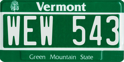 VT license plate WEW543