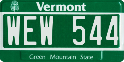 VT license plate WEW544
