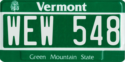 VT license plate WEW548