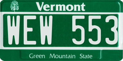 VT license plate WEW553