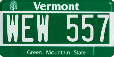 VT license plate WEW557