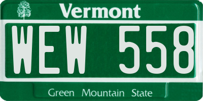 VT license plate WEW558