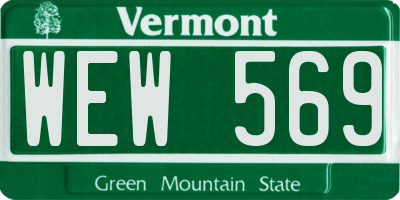 VT license plate WEW569