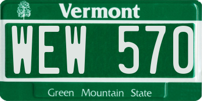 VT license plate WEW570