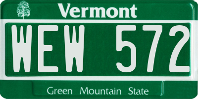 VT license plate WEW572