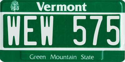 VT license plate WEW575