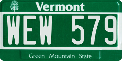 VT license plate WEW579
