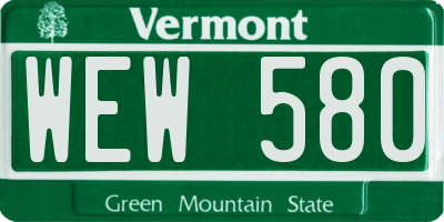 VT license plate WEW580