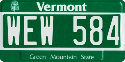 VT license plate WEW584
