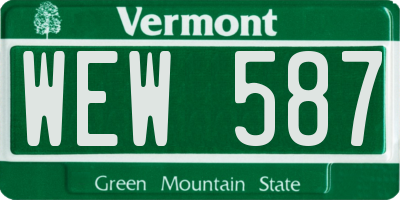 VT license plate WEW587