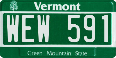 VT license plate WEW591