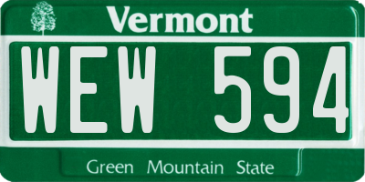 VT license plate WEW594